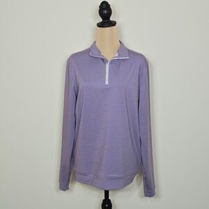 Peter Millar Perth Performance Quarter Zip Pullover Men Size S Purple Iris